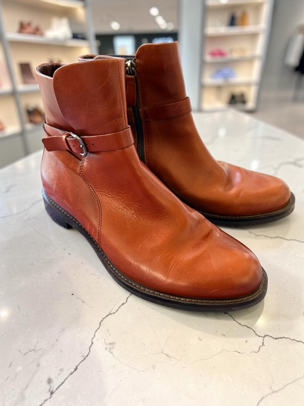 Women's ECCO Sartorelle 25 Mid Bootie- Cognac 40EU/9.5U.S.